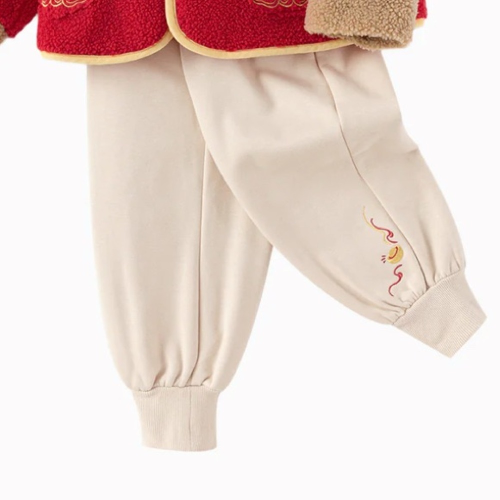 NWOT balabala Lunar New Year Chinese Jogger Pants (Cream, Unisex)